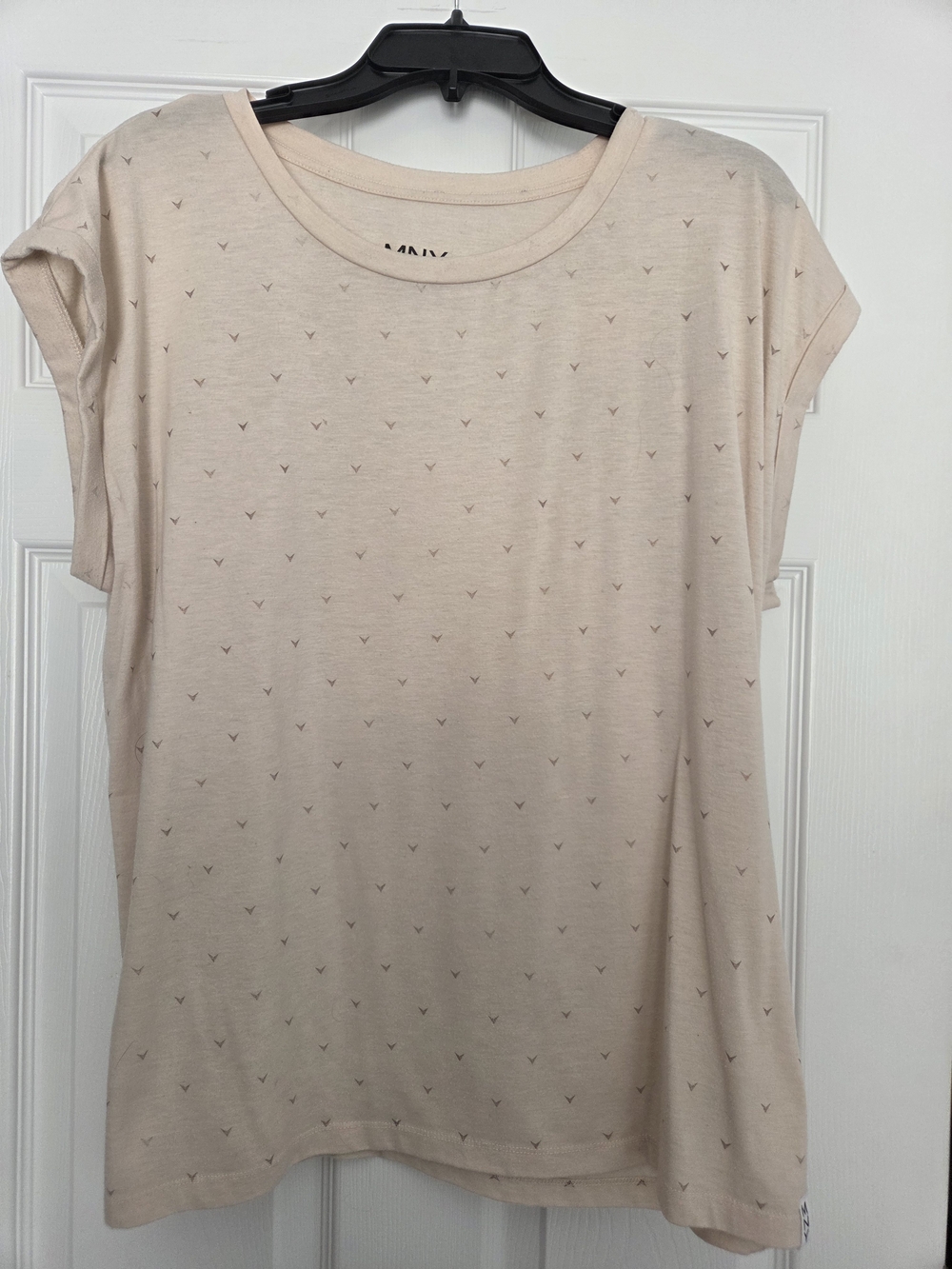 Marc New York Pale Pink Short Sleeve Tee with Tiny V-Print